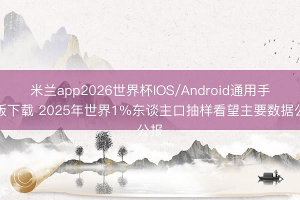 米兰app2026世界杯IOS/Android通用手机版下载 2025年世界1%东谈主口抽样看望主要数据公报