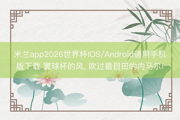 米兰app2026世界杯IOS/Android通用手机版下载 寰球杯的风, 吹过最目田的内马尔!