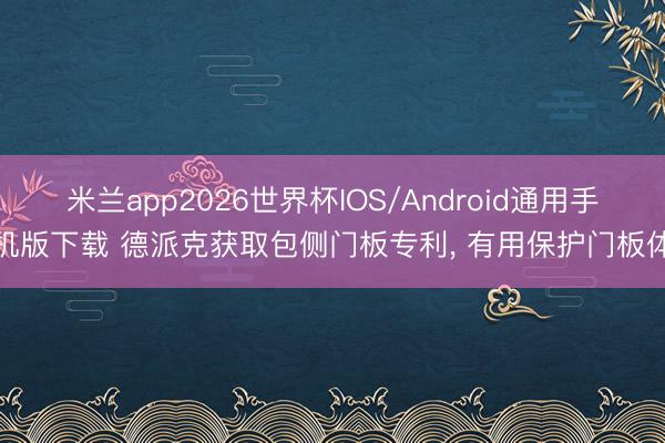 米兰app2026世界杯IOS/Android通用手机版下载 德派克获取包侧门板专利, 有用保护门板体